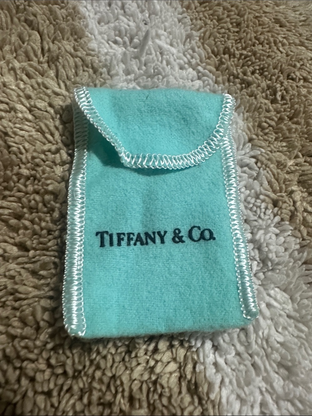 Tiffany & Co. Robin's Egg Blue Velvet Jewelry Pouch